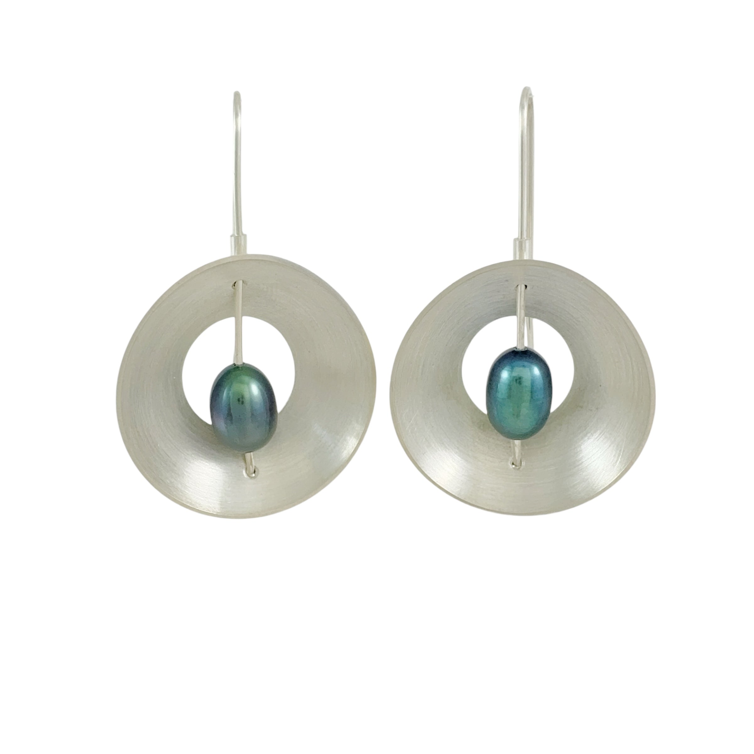 Periwinkle Pearl & Silver Earrings -  Katheryn Leopoldseder