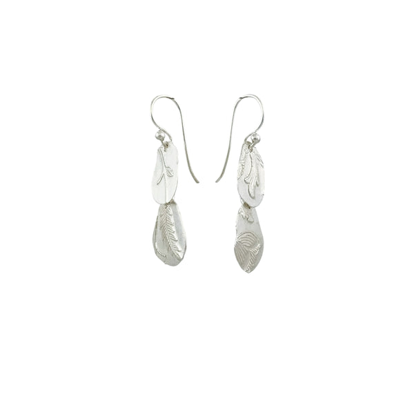 Keepsake Double Layer Silver Earrings - Cynthia Nge