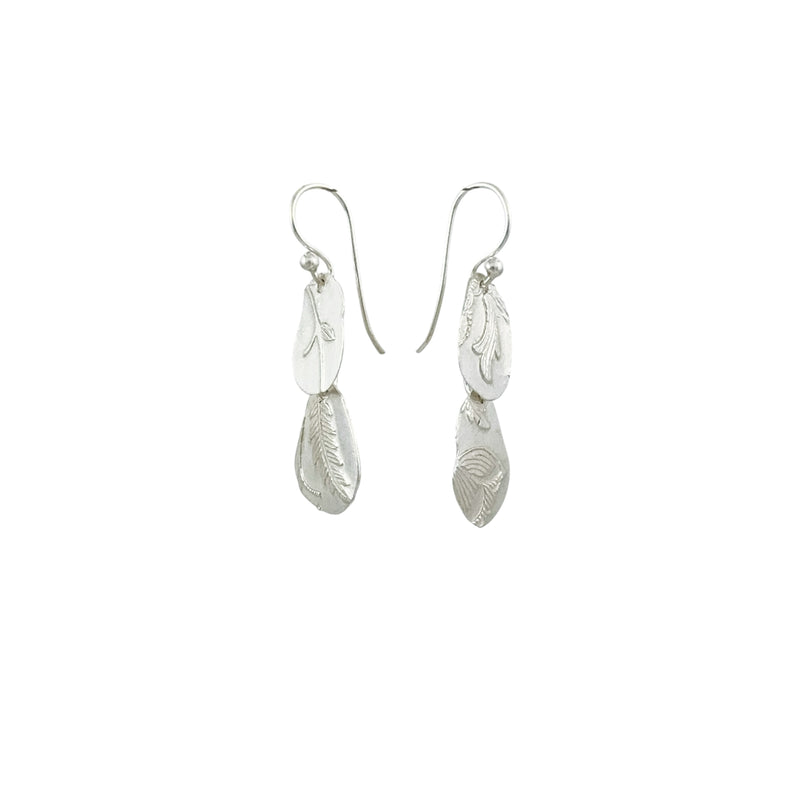 Keepsake Double Layer Silver Earrings - Cynthia Nge