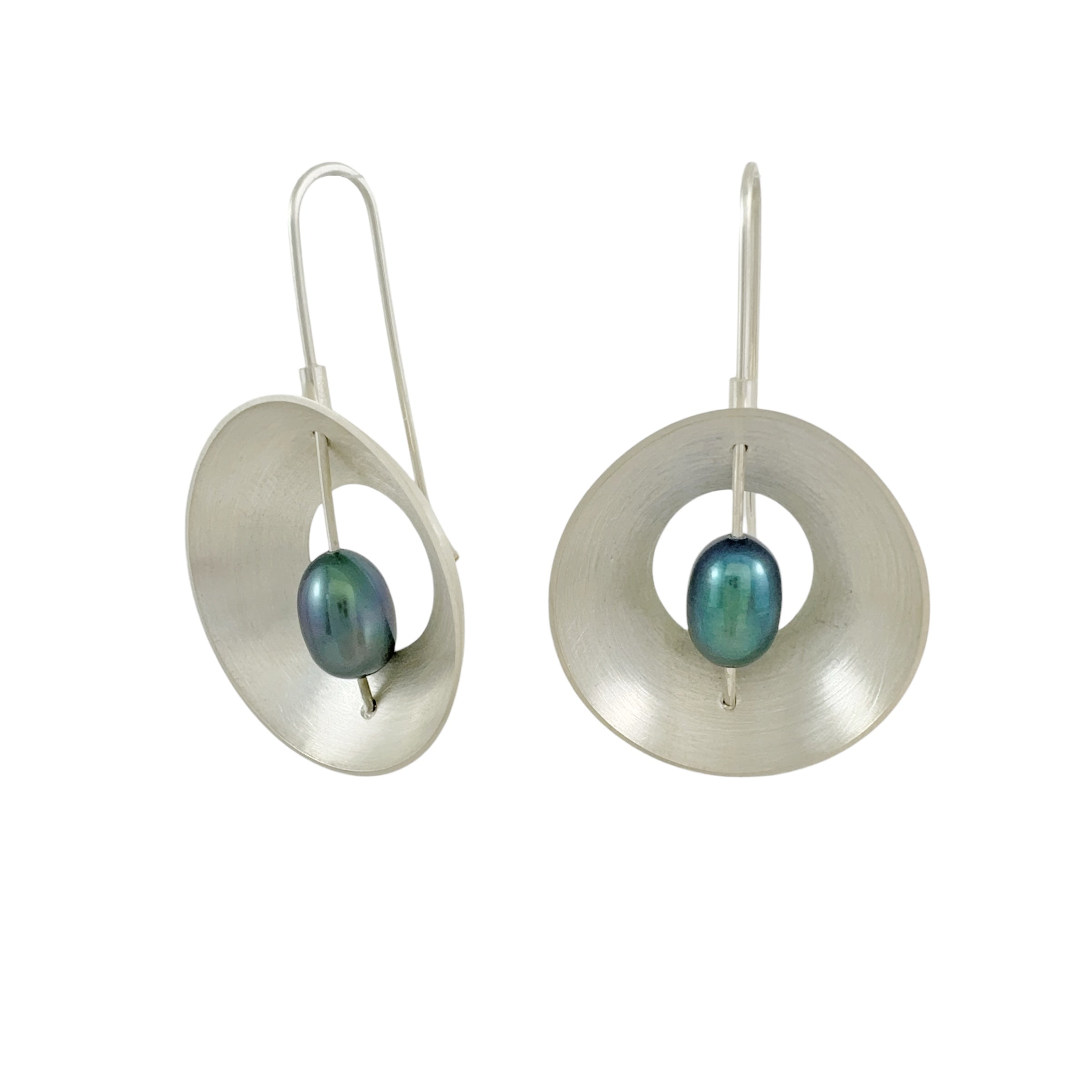 Periwinkle Pearl & Silver Earrings -  Katheryn Leopoldseder