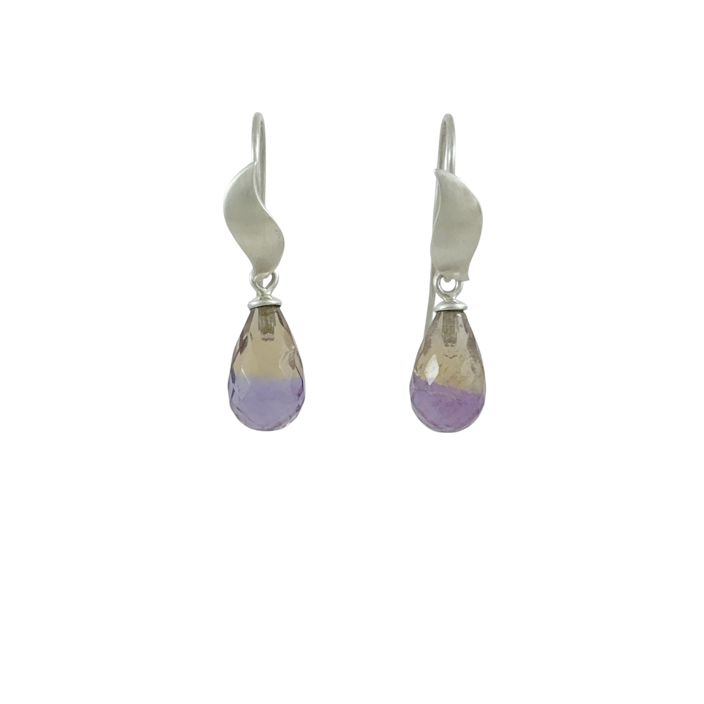 Ametrine Briolette Drop Earrings - Catherine White