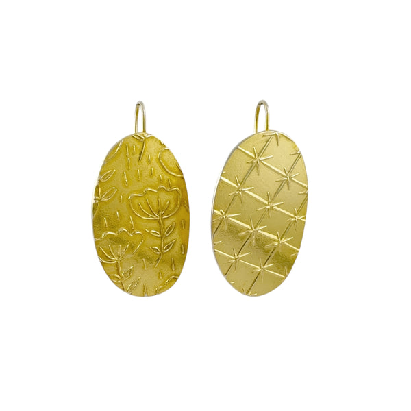 Garden Textile Plate Earrings - Anna Vlahos EXHIBITION