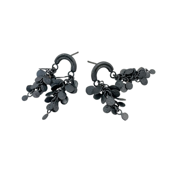 Sun Shower Oxidised Silver Earrings - Virginia Sprague