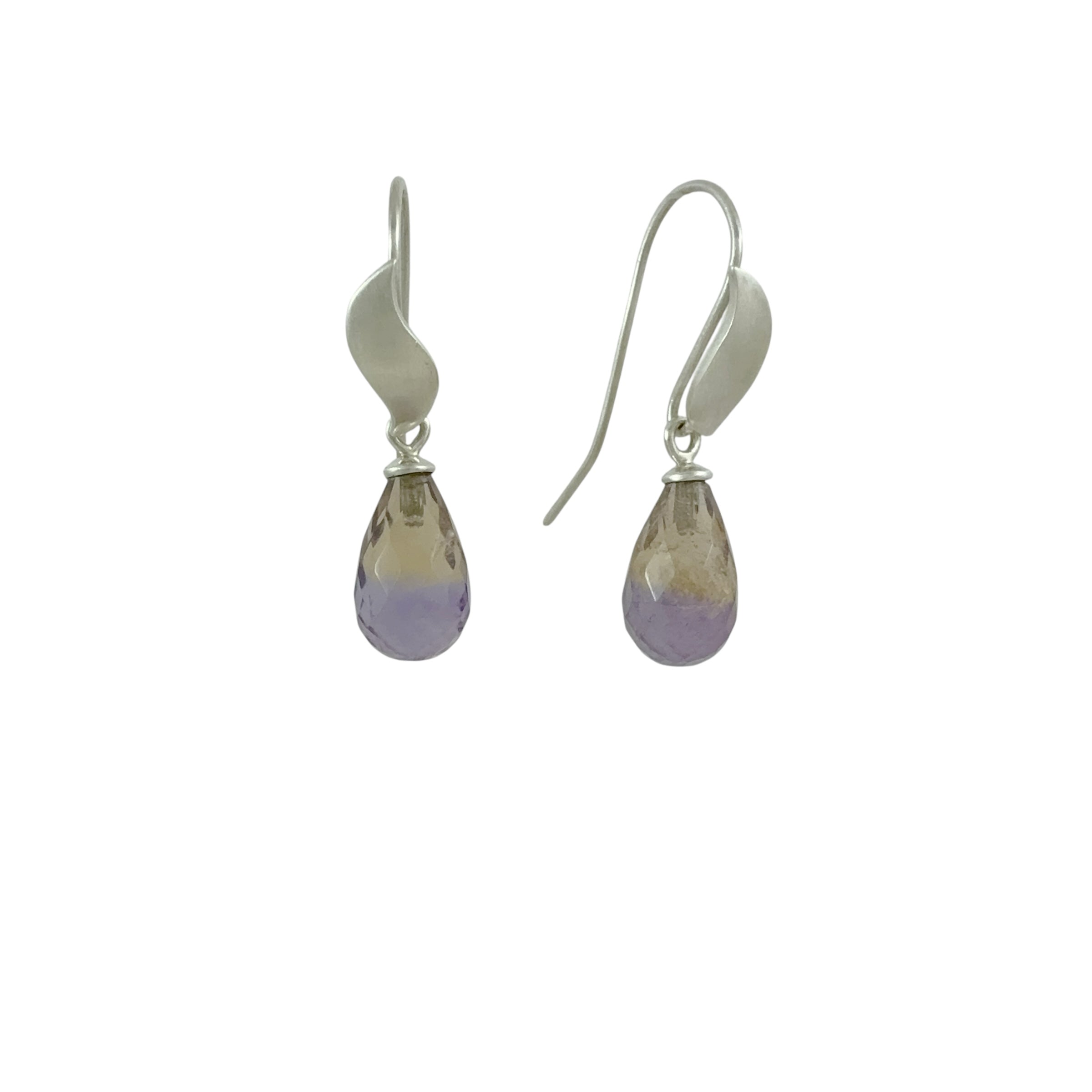 Ametrine Briolette Drop Earrings - Catherine White