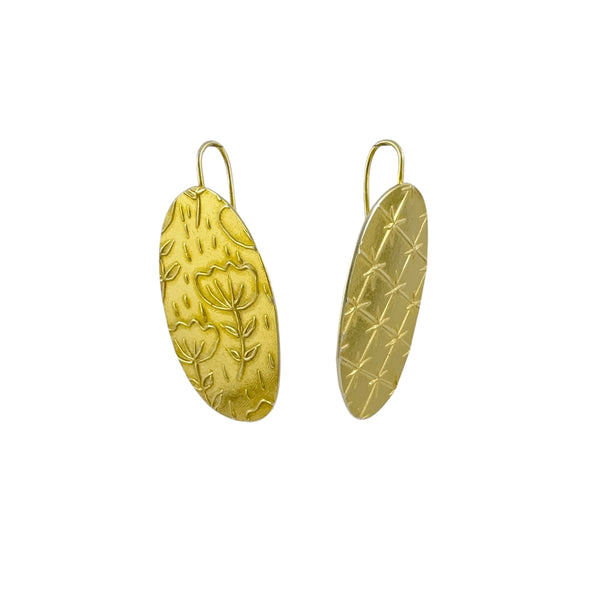 Garden Textile Plate Earrings - Anna Vlahos EXHIBITION