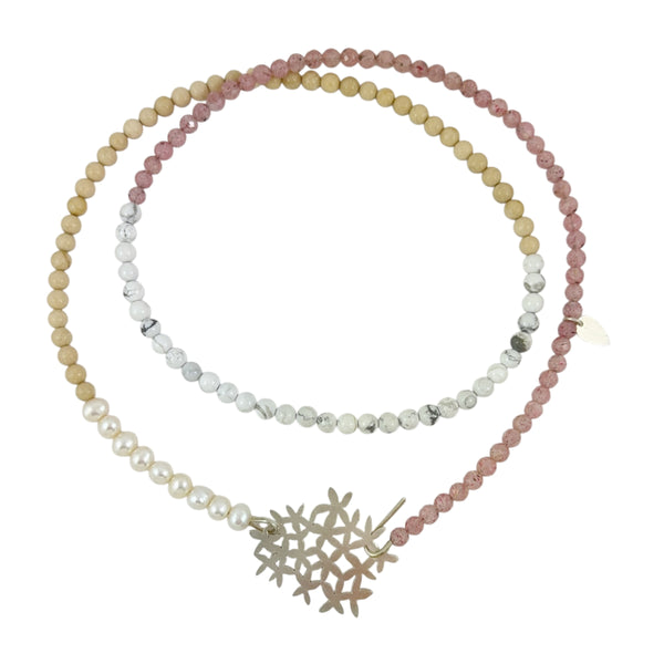 Silver & Mixed Mineral Neckpiece - Ari Athans