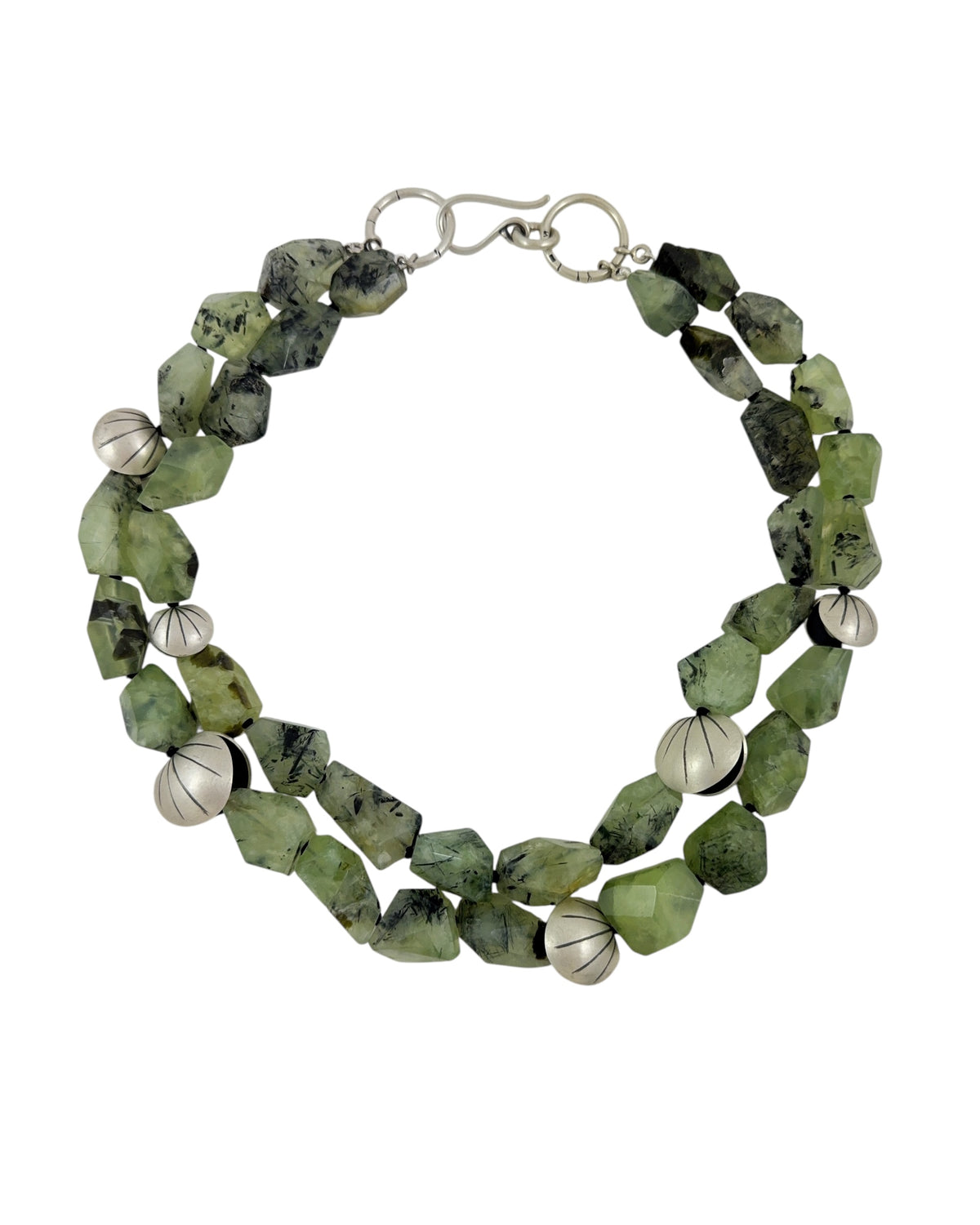 Prehnite Crystal Clam Shell Necklace -  Katheryn Leopoldseder