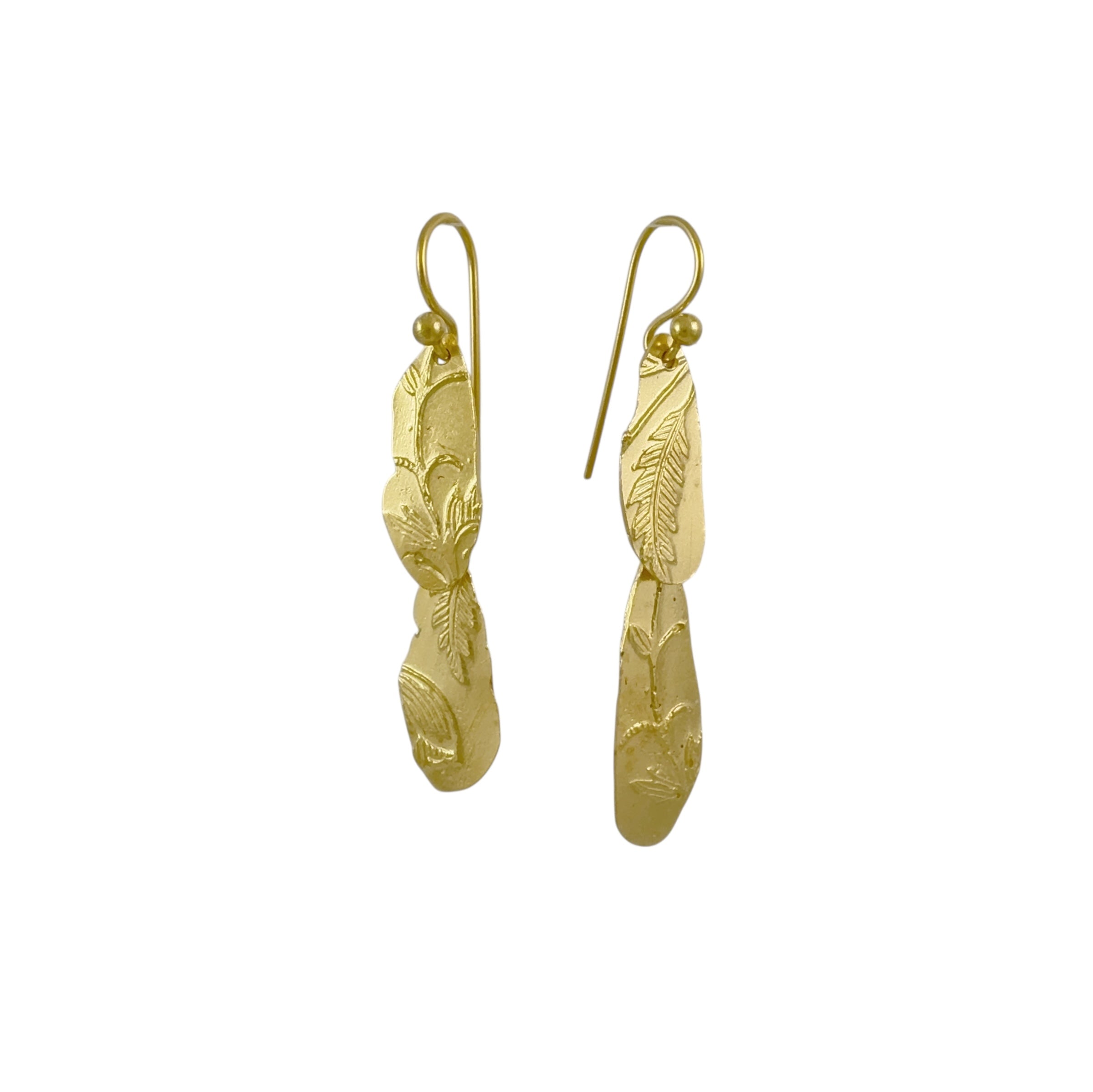Medium Layered Golden Keepsake Earrings - Cynthia Nge
