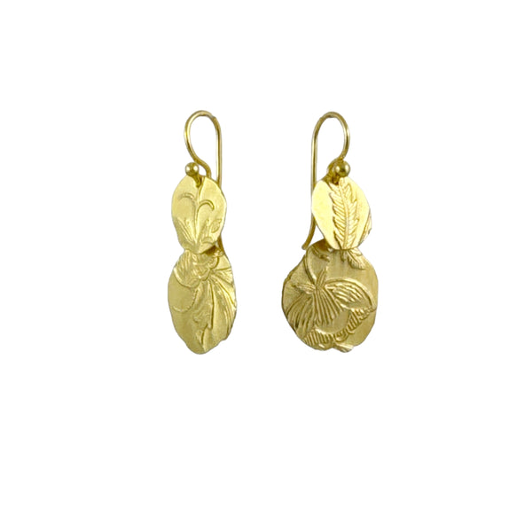 Double Layered Golden Keepsake Earrings - Cynthia Nge