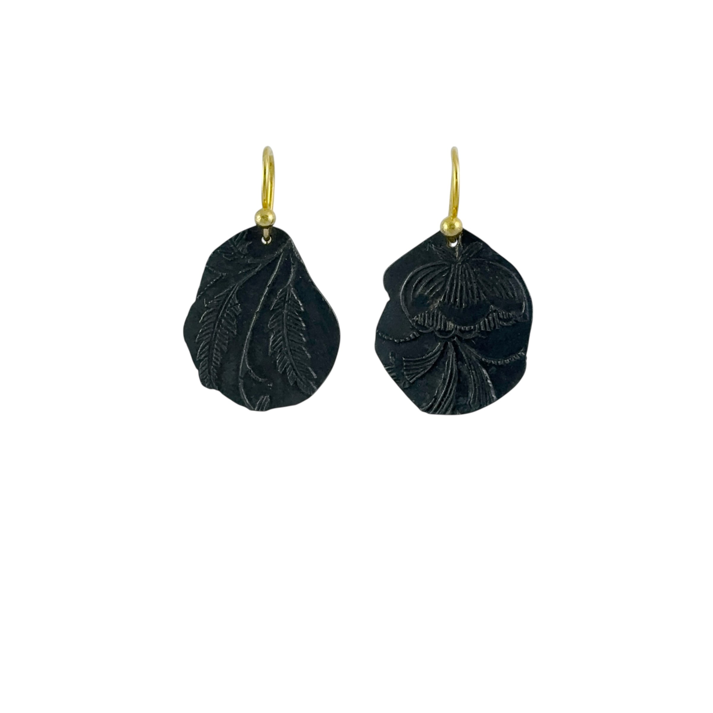 Keepsake Oxidised Floral & Fern Earrings - Cynthia Nge