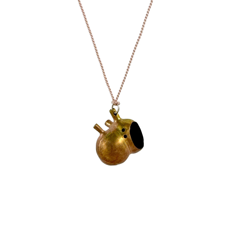 Tama Heart Silver & Brass Necklace - Anna Vlahos