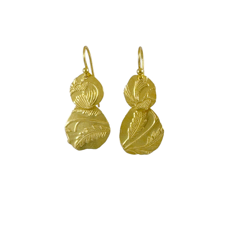 Double Layered Golden Keepsake Earrings - Cynthia Nge