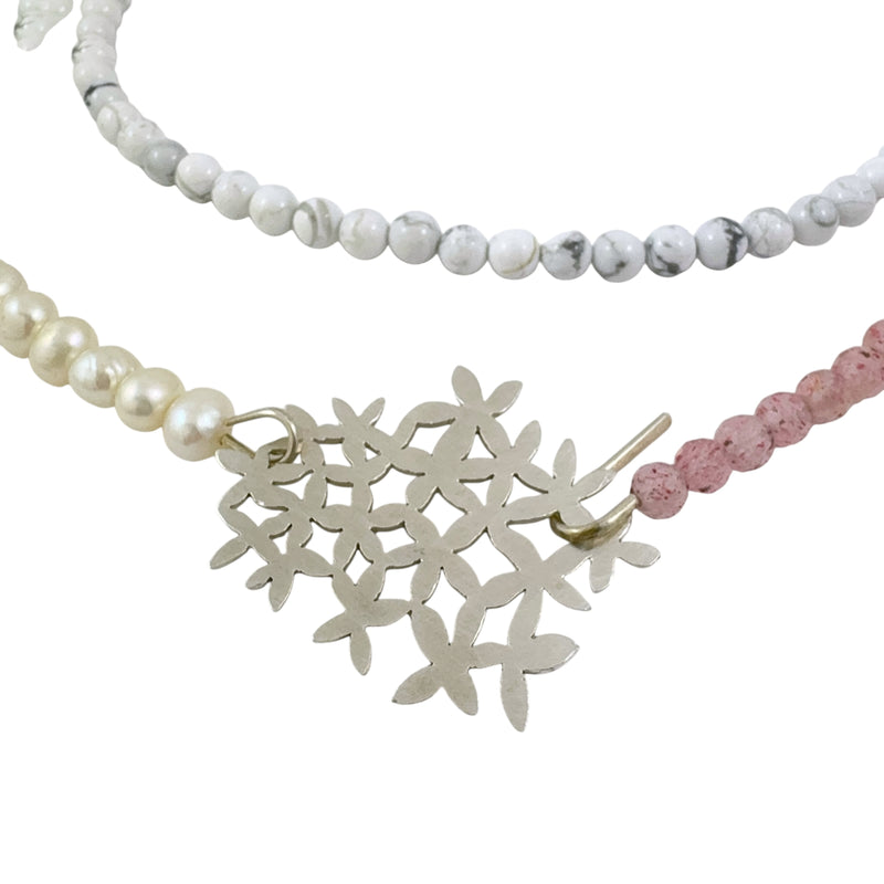 Silver & Mixed Mineral Neckpiece - Ari Athans