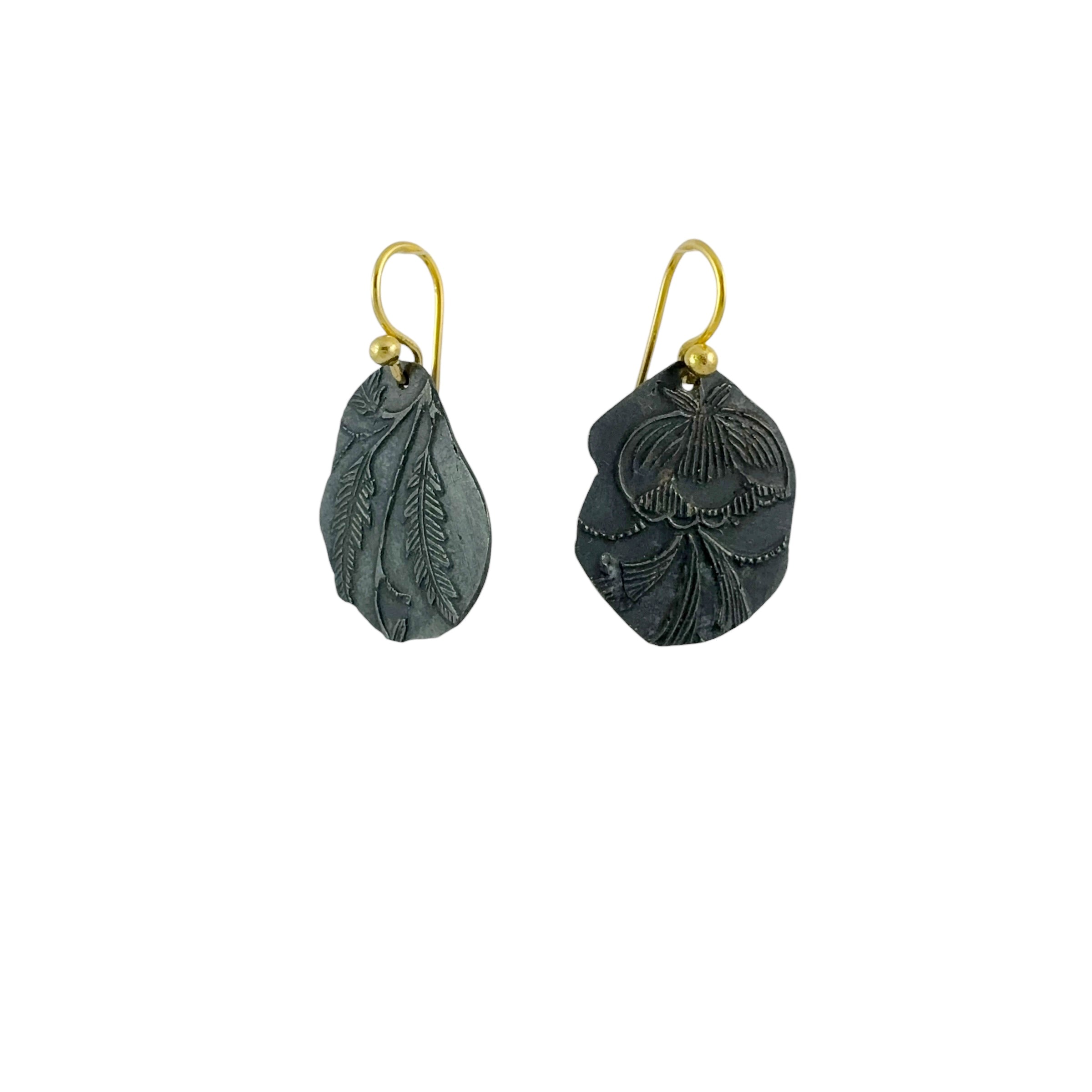 Keepsake Oxidised Floral & Fern Earrings - Cynthia Nge