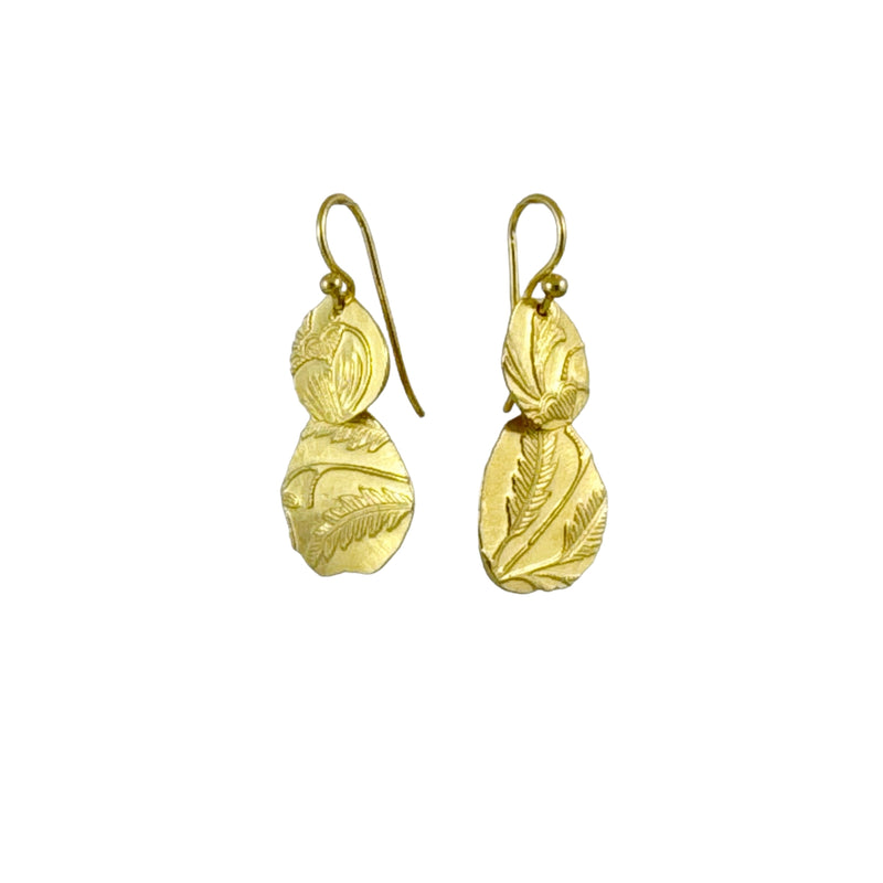 Double Layered Golden Keepsake Earrings - Cynthia Nge