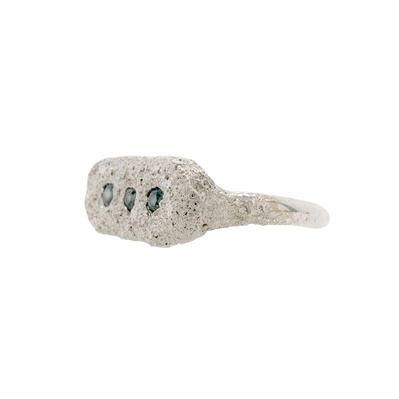 Unearthed Silver & Sapphire Ring  - Virginia Sprague