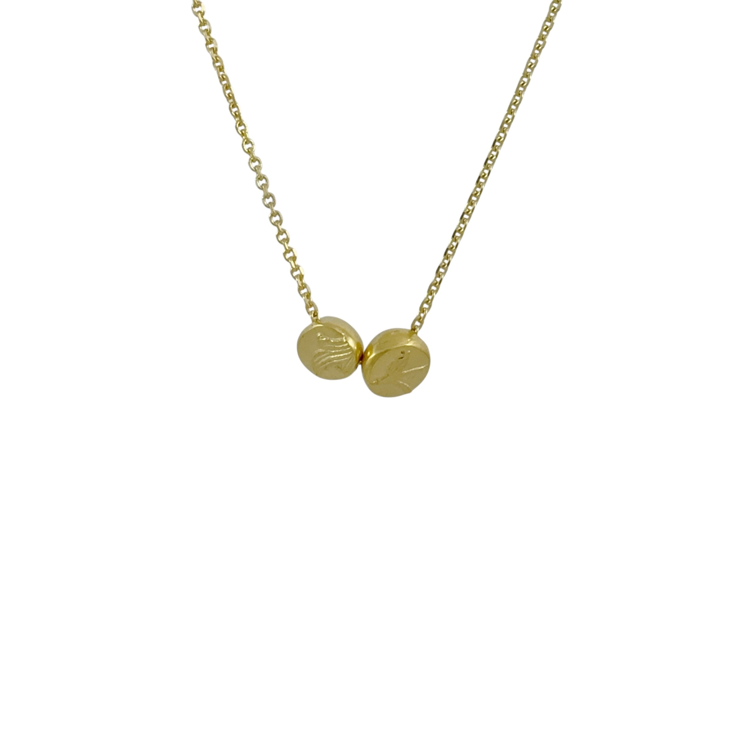 Golden Double Pebble Necklace - Cynthia Nge