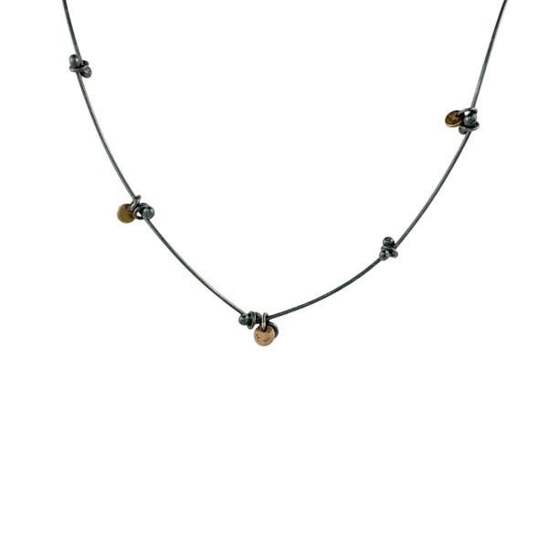 Oxidised Twigs with Gold Necklace - Cynthia Nge