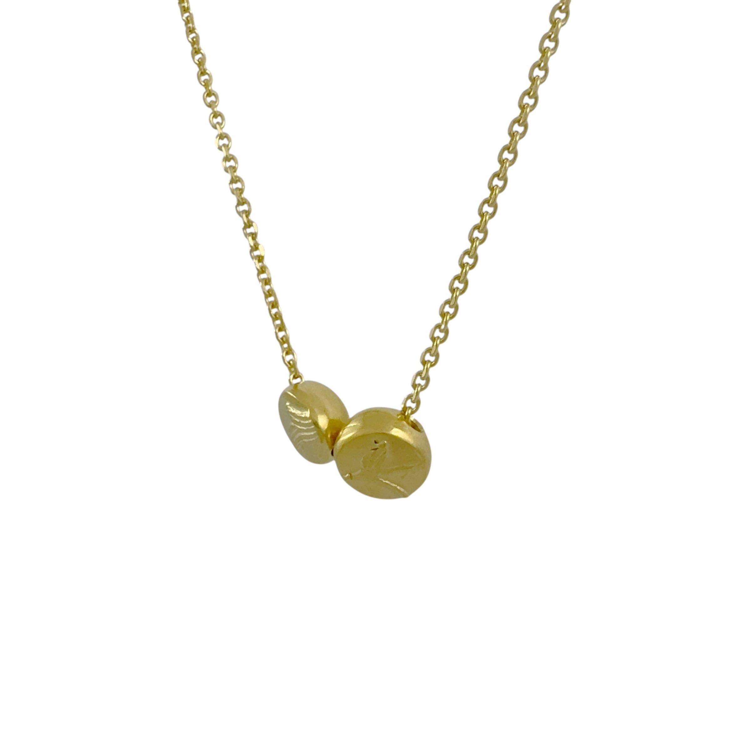 Golden Double Pebble Necklace - Cynthia Nge
