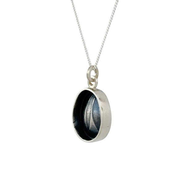 Silver & Copper Etched Large Necklace - Christine Battocchio