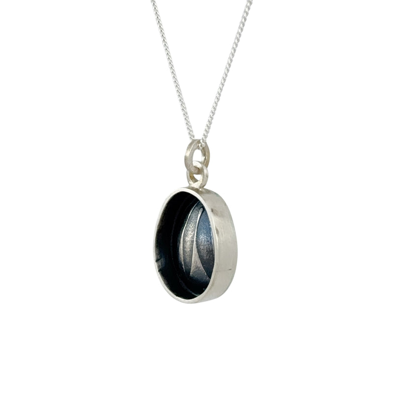Silver & Copper Etched Large Necklace - Christine Battocchio