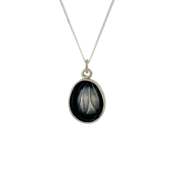 Silver & Copper Etched Large Necklace - Christine Battocchio