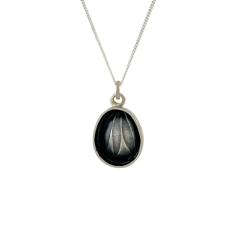 Silver & Copper Etched Large Necklace - Christine Battocchio