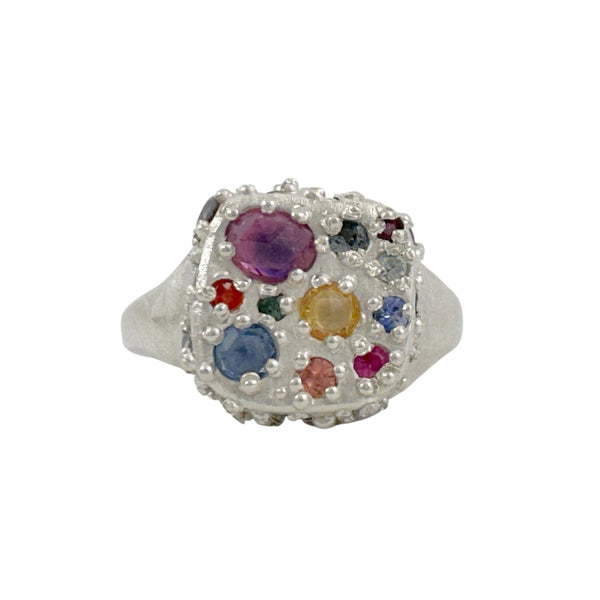 Silver, Sapphire & Diamond Ring - Atelier Narce
