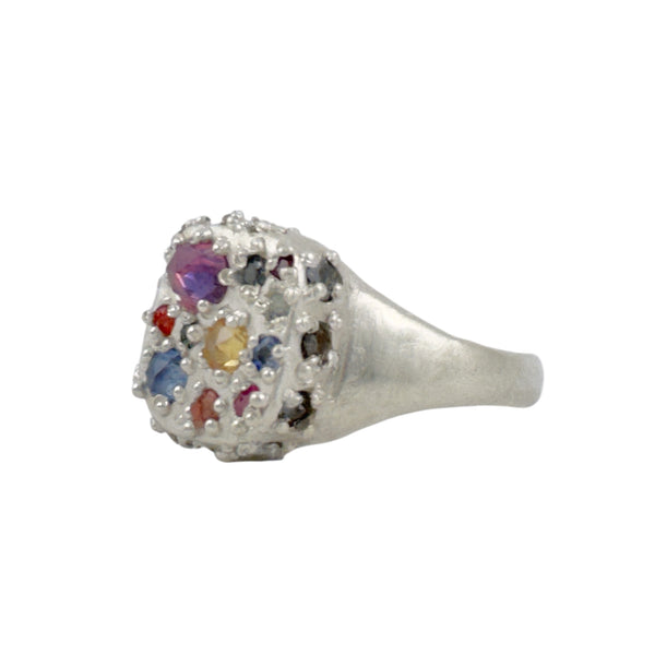 Silver, Sapphire & Diamond Ring - Atelier Narce