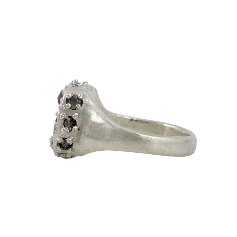 Silver, Sapphire & Diamond Ring - Atelier Narce