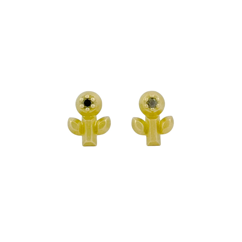 Gold Floral Studs -  Erica Bello