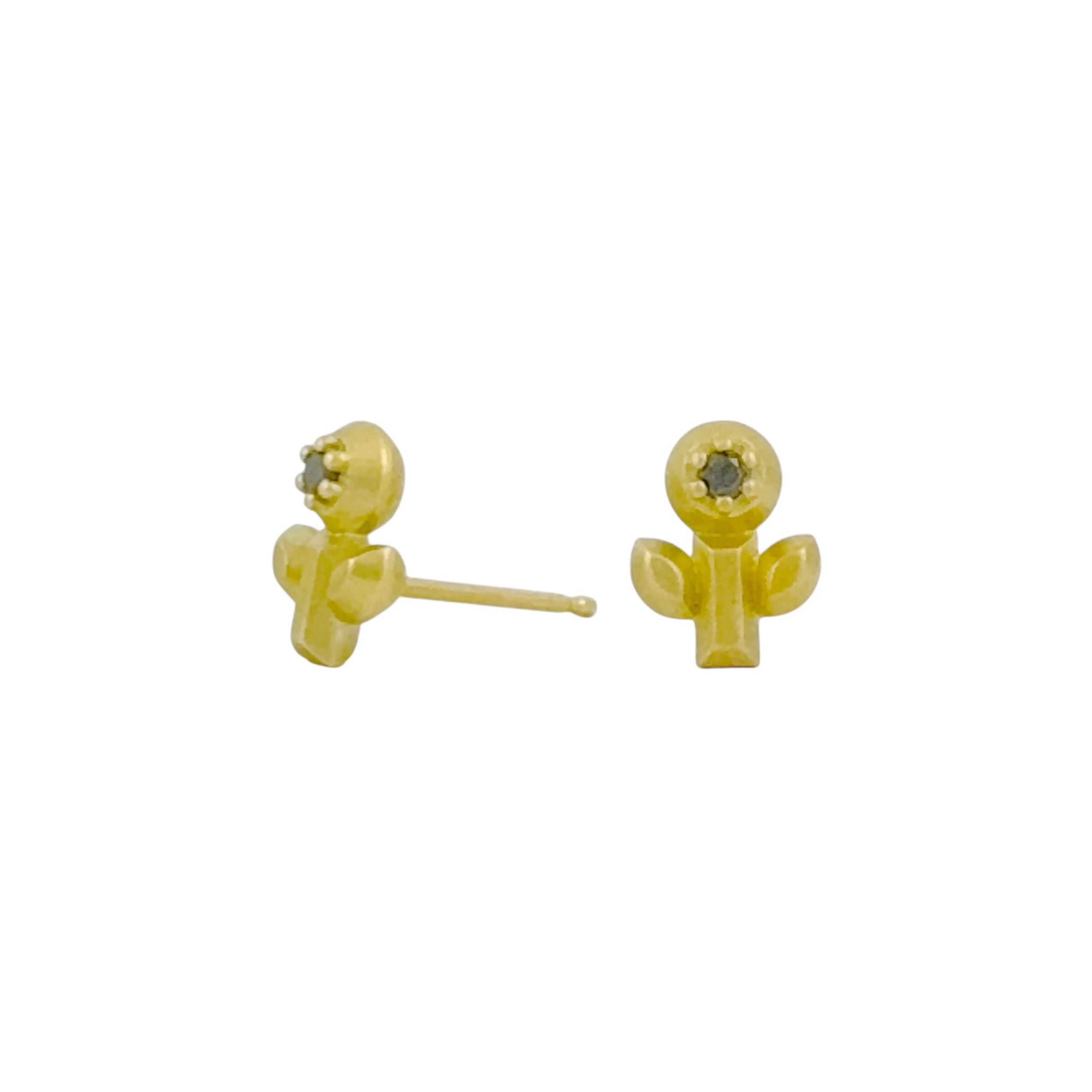 Gold Floral Studs -  Erica Bello