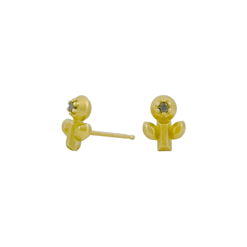 Gold Floral Studs -  Erica Bello