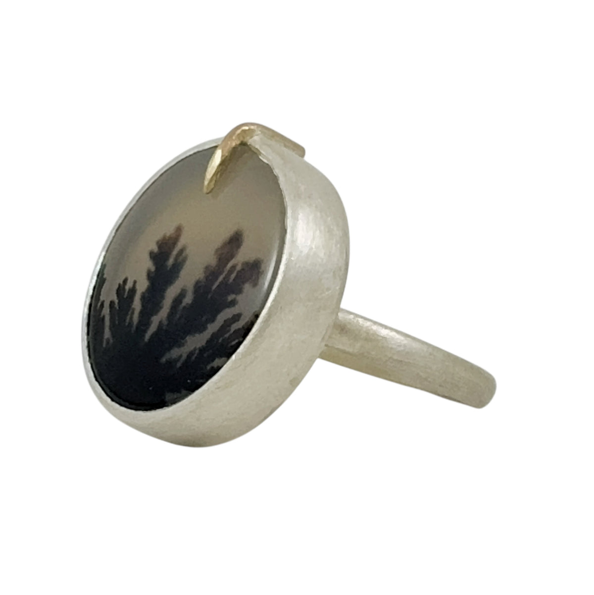 Dendritic Agate Silver Ring - Regina Krawets