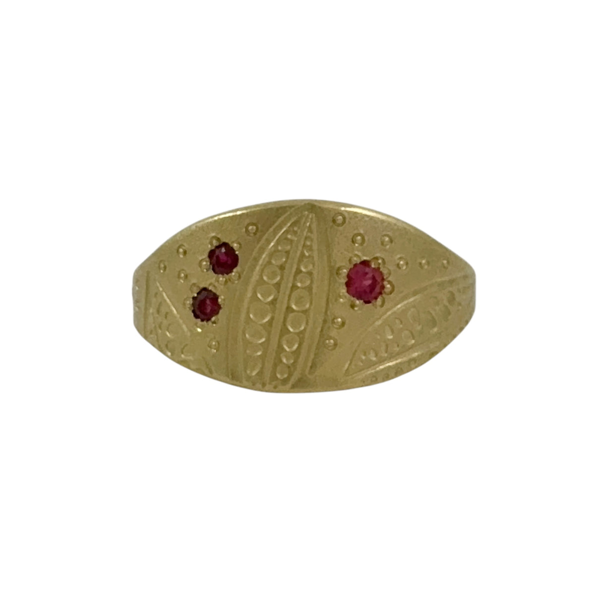 Tri Dotty Leaf Ring - Robin Wells