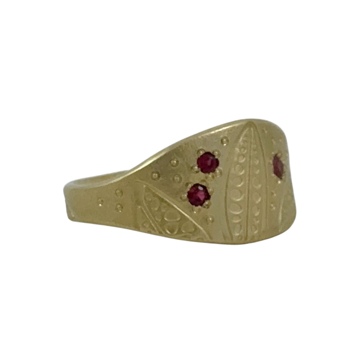 Tri Dotty Leaf Ring - Robin Wells