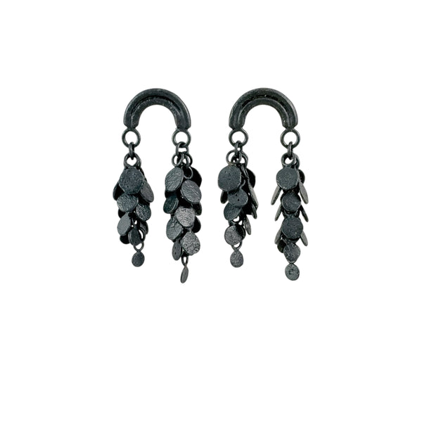 Sun Shower Oxidised Silver Earrings - Virginia Sprague