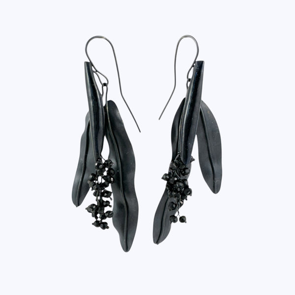 Happa Blue Gum Leaf Earrings - Kaoru Rogers