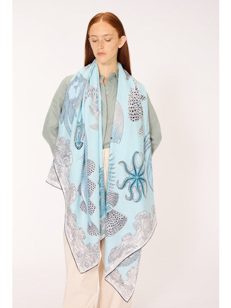 Poseidon Scarf in Turquoise - Inoui Editions