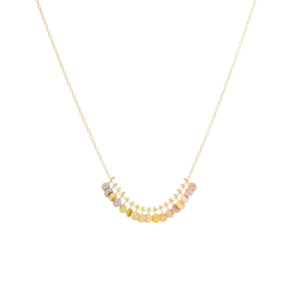 Mini Rainbow Dots Arc Gold Necklace - Sia Taylor