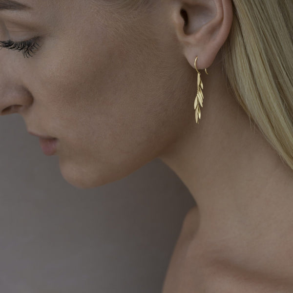 Falling Leaf Gold Earrings - Sia Taylor