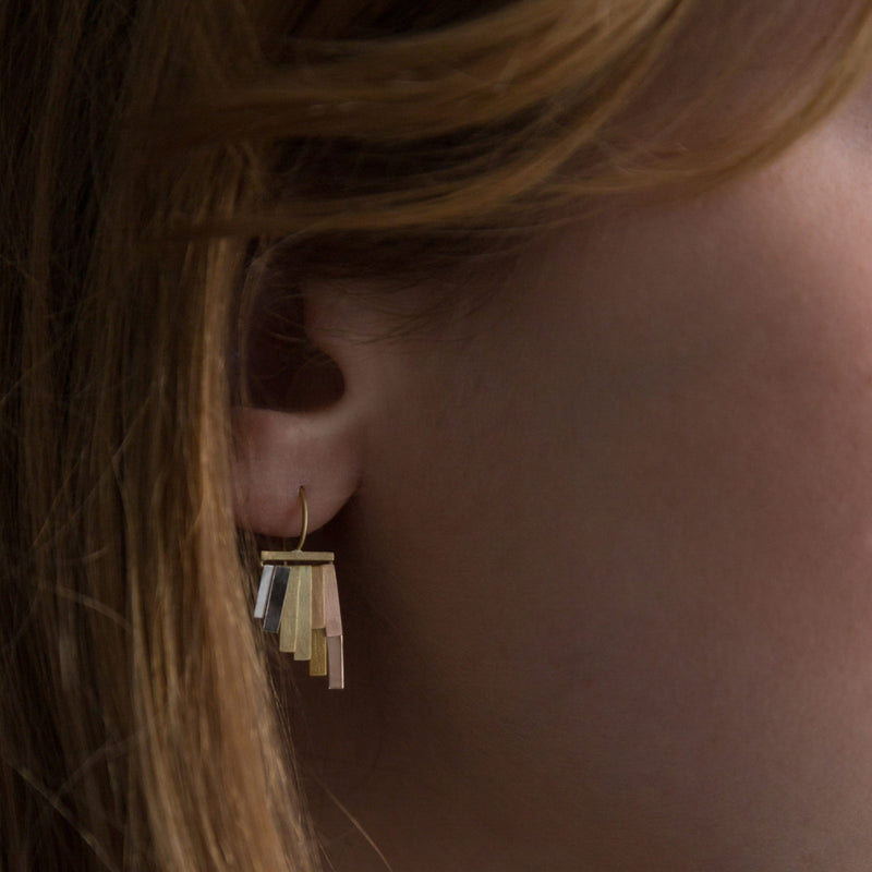 Rainbow Tiny Rainfall Gold Earrings - Sia Taylor