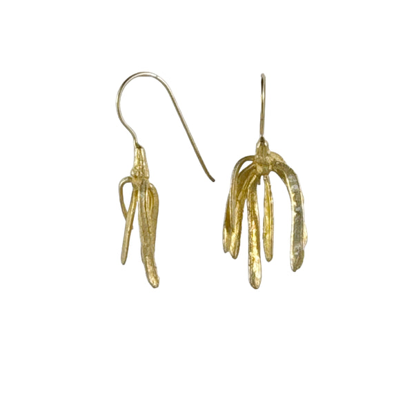 Acacia Leaf Gold Plated Earrings - Anja Jagsch