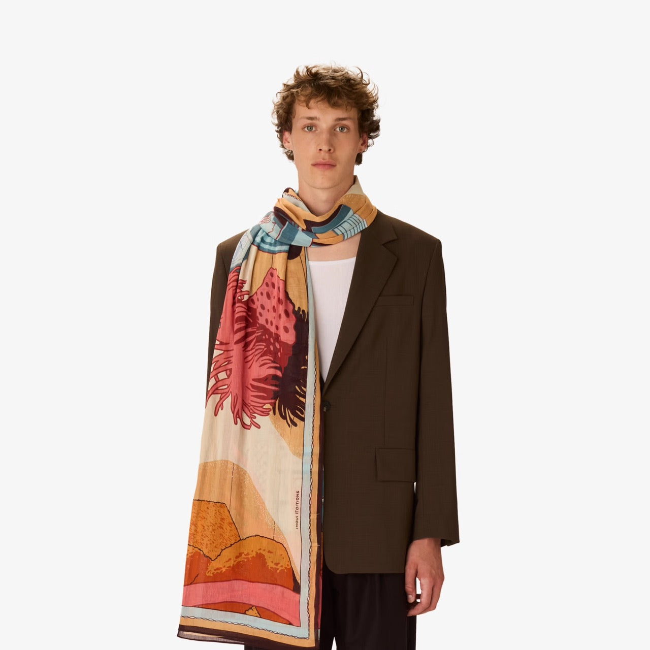Jardin Scarf in Coral - Inoui Editions