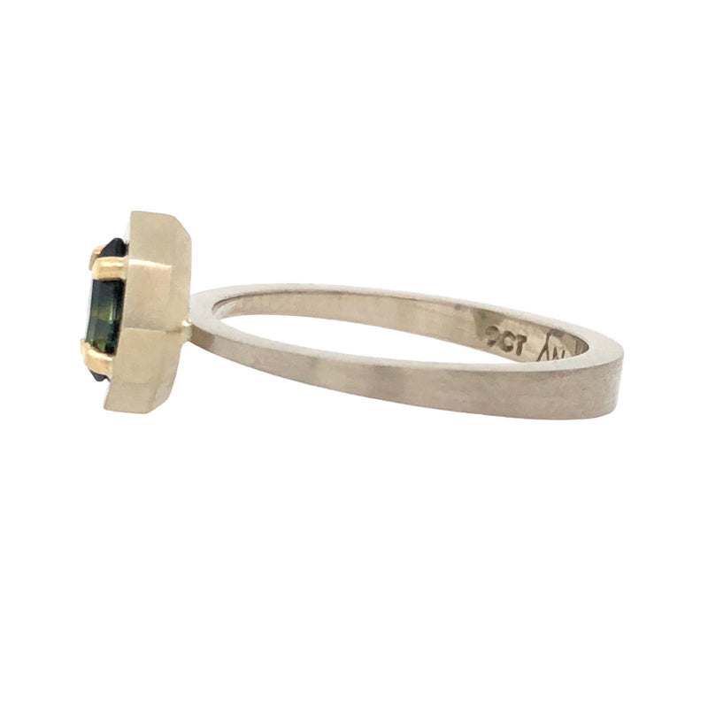 Gaia Ring with Australian Parti Sapphire & 9ct White Gold - Aislinn Neave