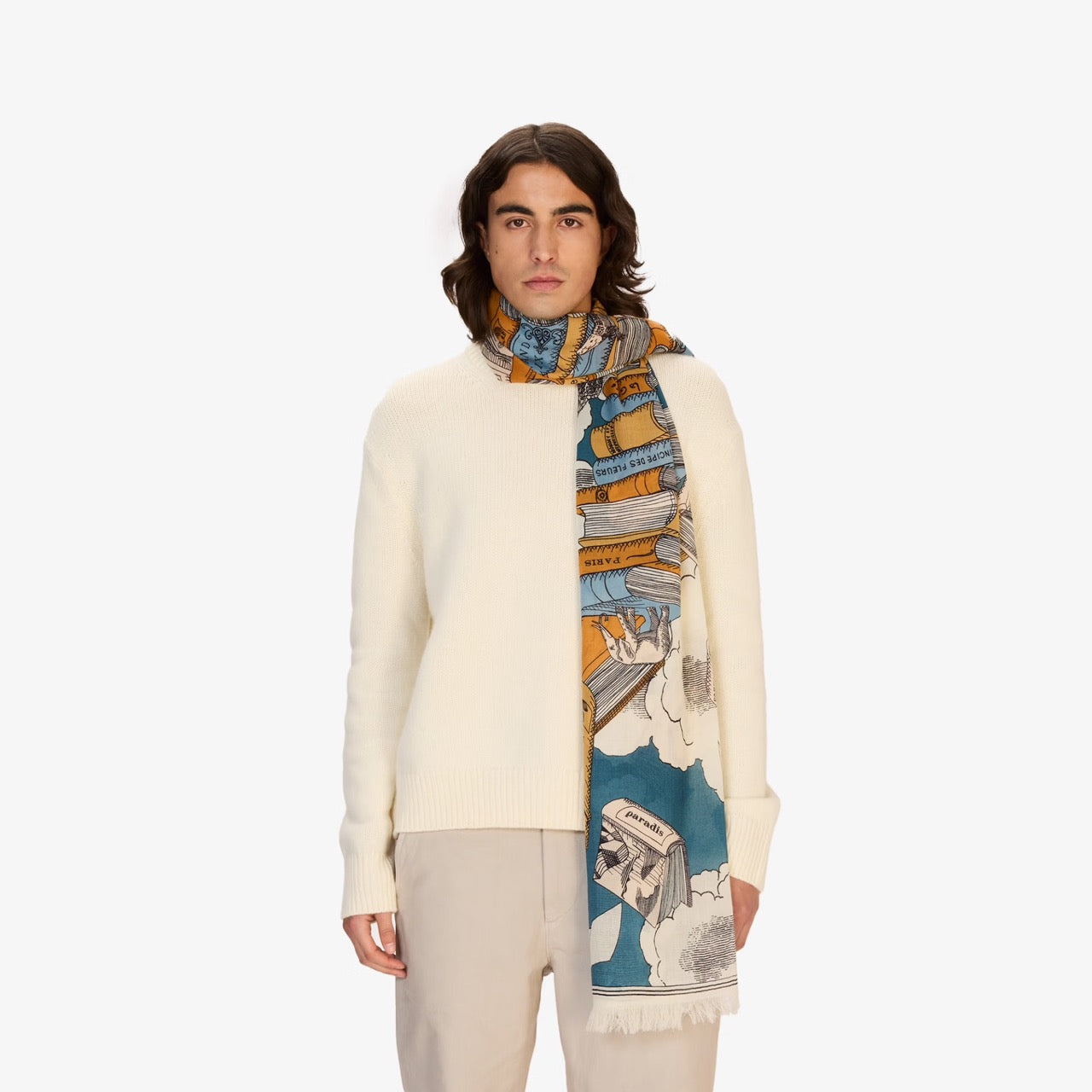 Editions Wool Scarf in Navy - Inoui Editions
