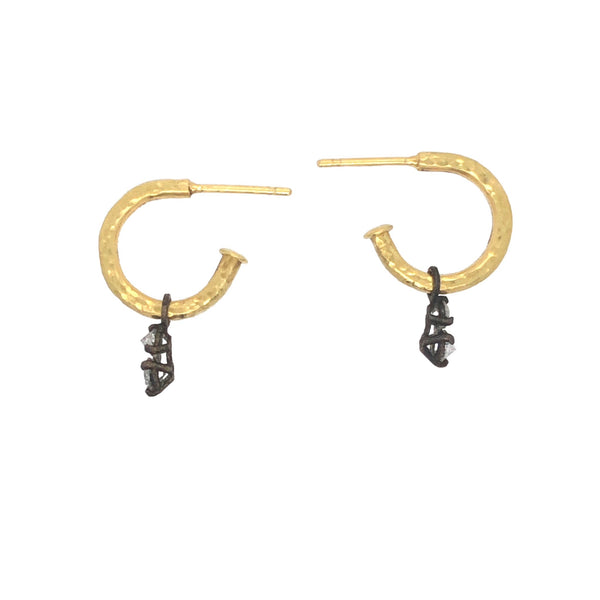 Hoops with Diamond Dangle - Tap by Todd Pownell