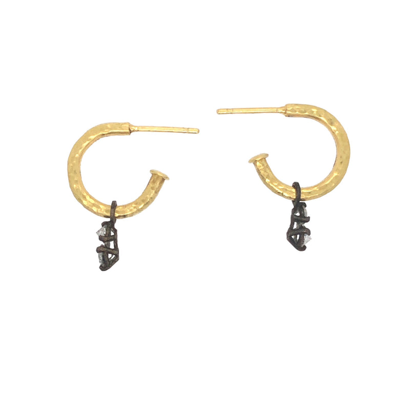 Hoops with Diamond Dangle - Tap by Todd Pownell