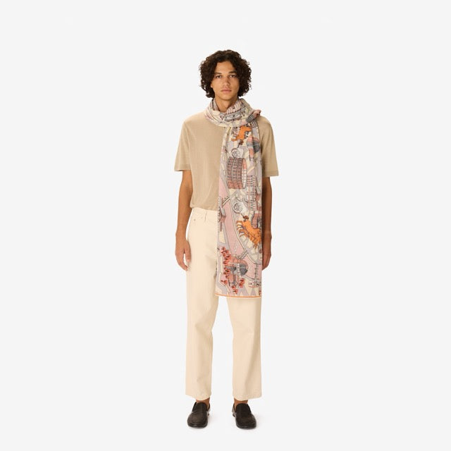 Rome Cotton & Silk Scarf in Powder - Inoui Editions