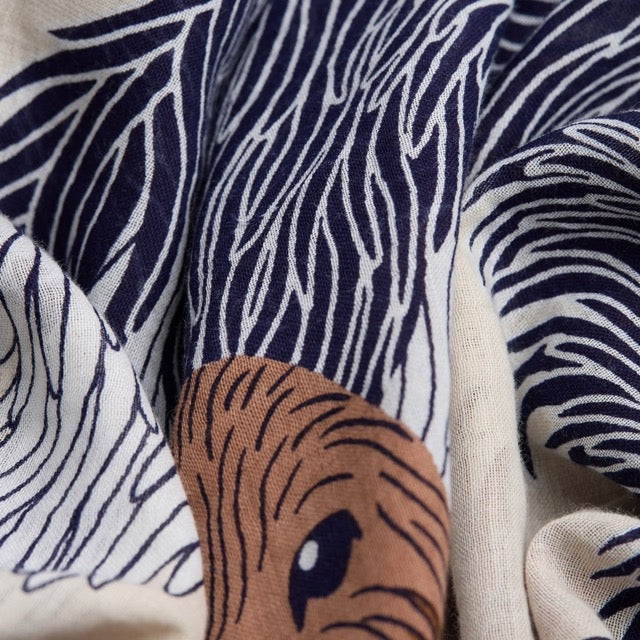 Toutou Cotton Scarf in White - Inoui Editions